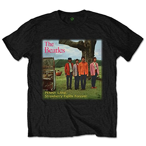 The Beatles StrawberryFieldsForever Tシャツ Amazon.com: Beatles Men's Strawberry Fields Forever T-shirt Large